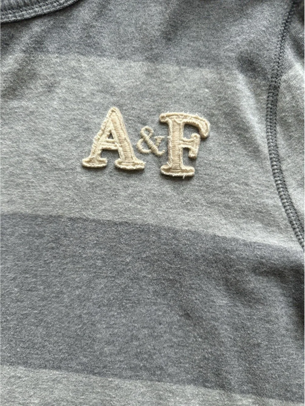 Abercrombie & Fitch Muscle Fit Striped Sweater Crewneck Men’s XL Gray A&F Logo